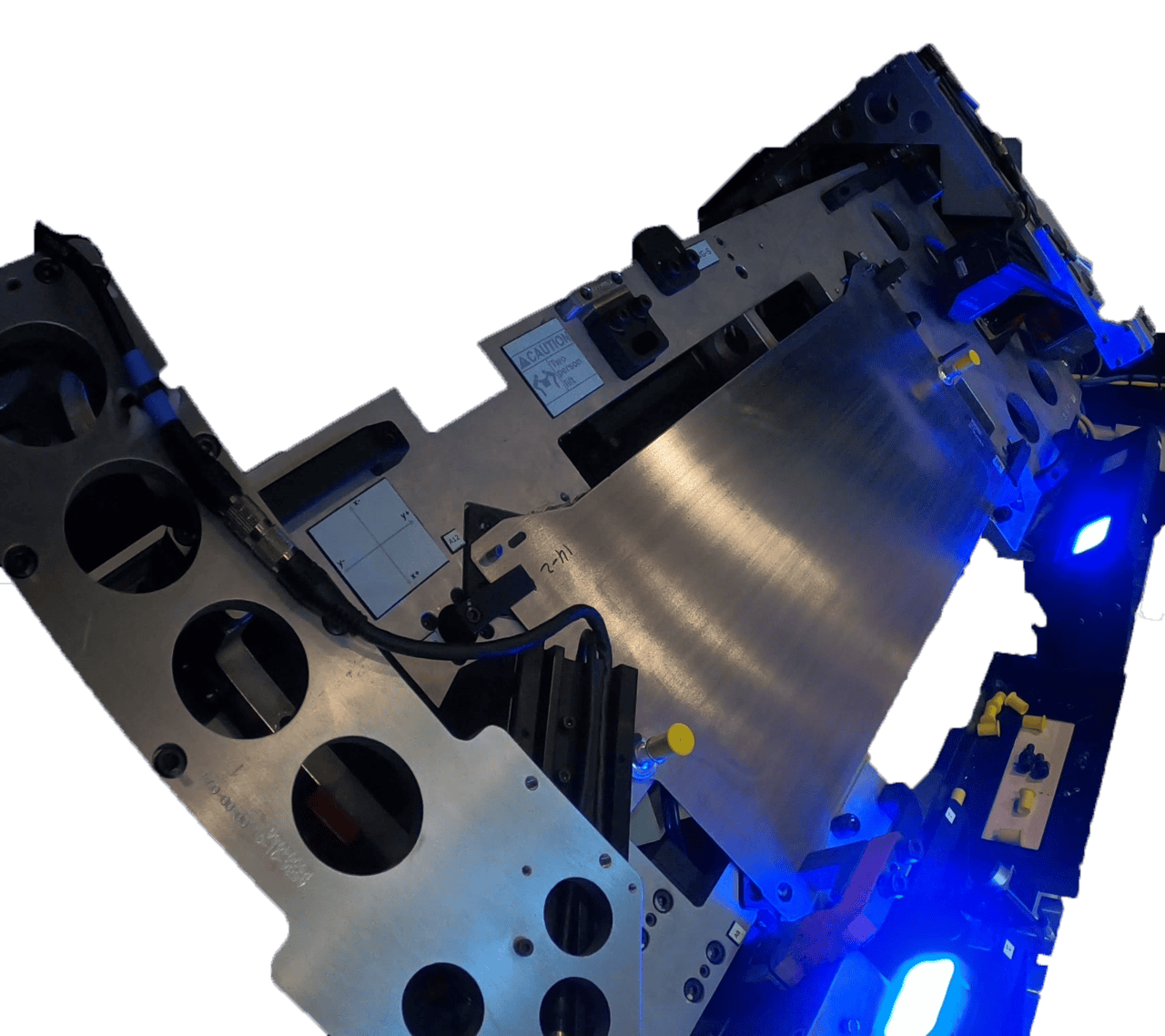 Metal part being inspected by TrueLight gauge machine